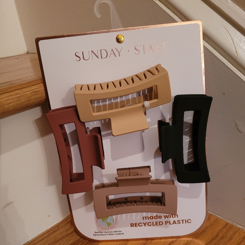 NEW Sunday State Hair Clips made with Recycled Plastic